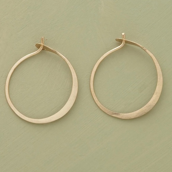 Sundance Jewelry - Hand Forged gold hoop earrings. New in box from Sundance.